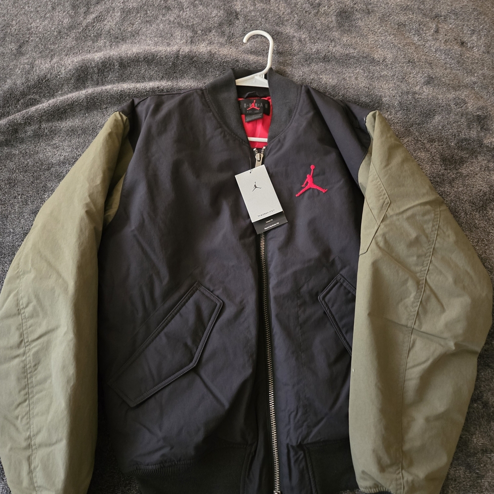 Jordan Men's Khaki and Charcoal Bomber Jacket